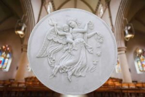 natural marble stone carved wall angel relief sculptures